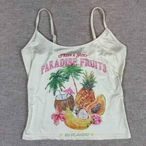 Vintage Cream Paradise Fruits Tank Top